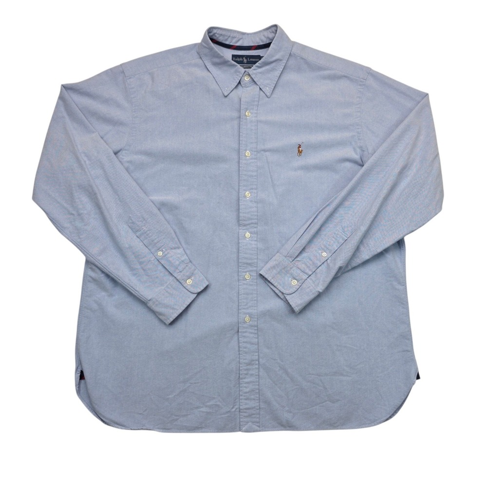 Ralph Lauren Classic Fit Oxford Shirt Mens XXL Blue Long Sleeve Button Down